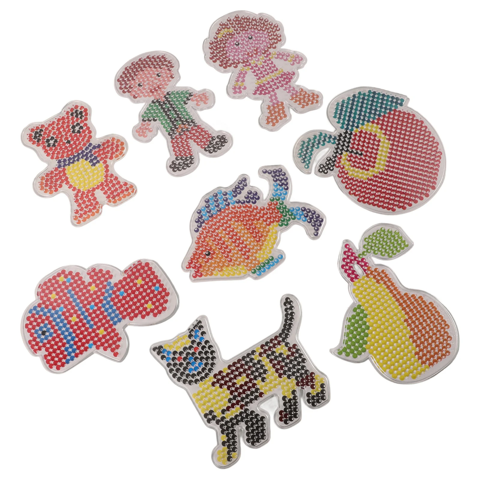 8-teiliges Sicherungsperlen-Schablonen-Set für Kinder zum Basteln – einzigartiger Traktor, Flugzeug, Fahrrad, LKW, Bus, Steigerung der Fantasie