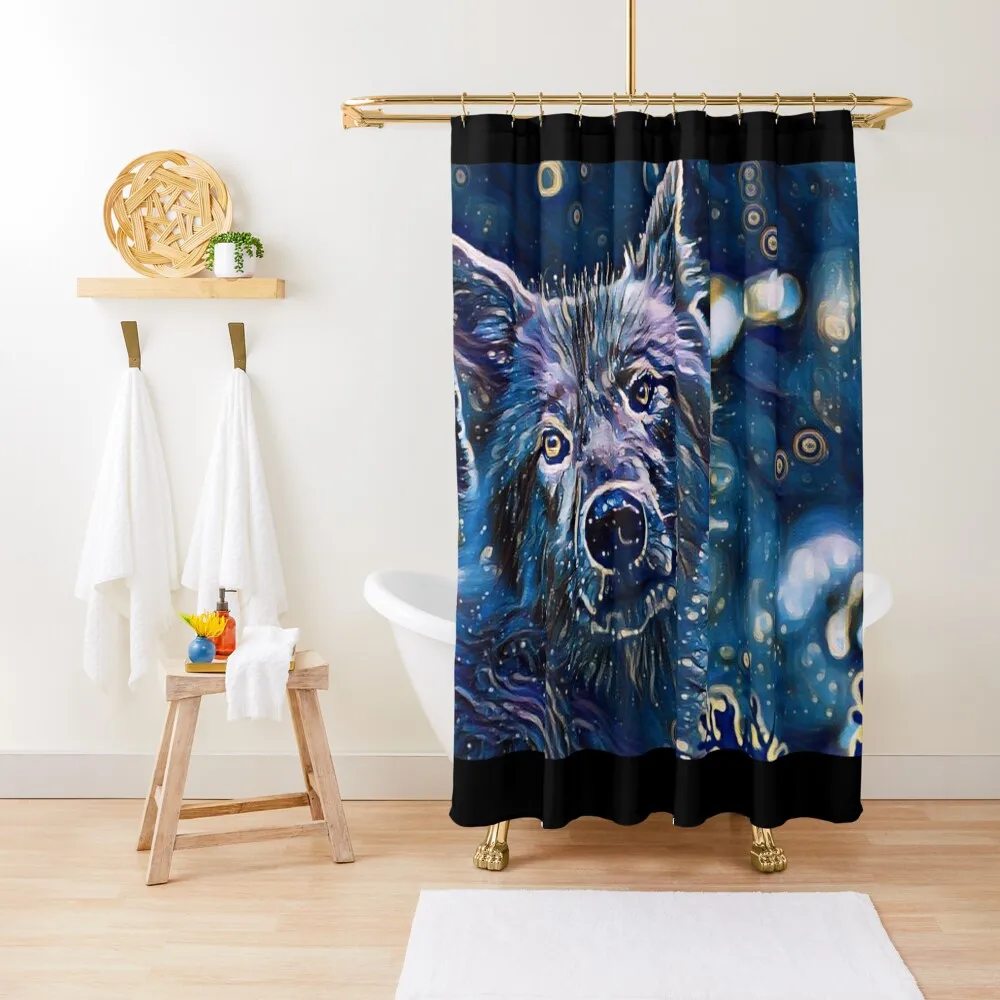 

Galaxy Wolf Abstract painting Shower Curtain For Shower For Bathrooms Curtain