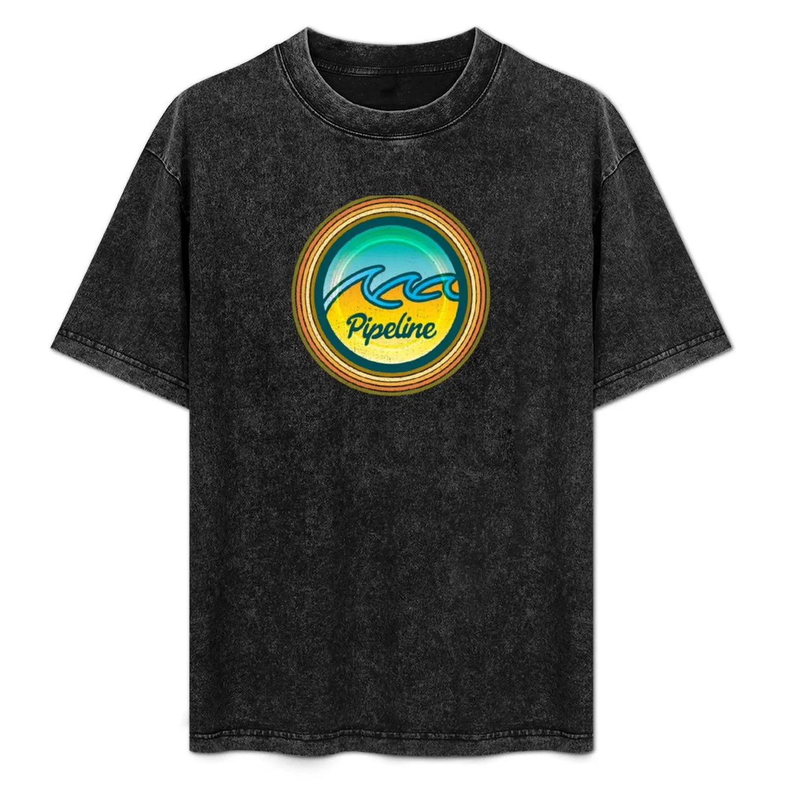 

Vintage Wave on Beautiful Gradient T-Shirt Sporty Breathable Short Sleeve T-Shirt