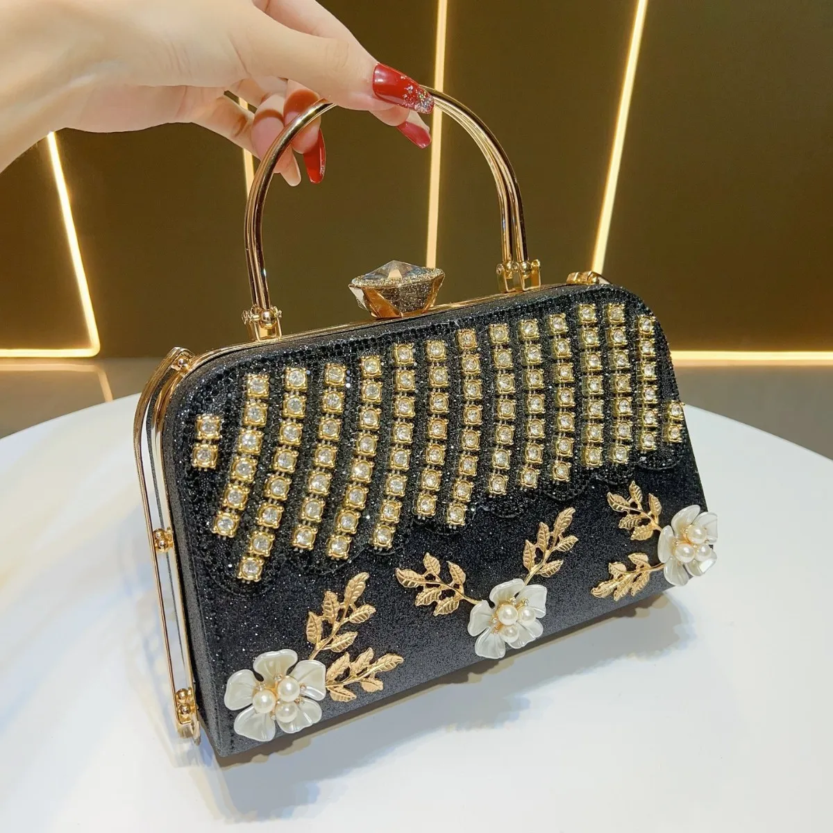 

Hand Holding Dinner High-end Dress Messenger Bag Evening Women's Matching Bag Diamond-encrusted Handbag Bolsas Femininas Luxuosa
