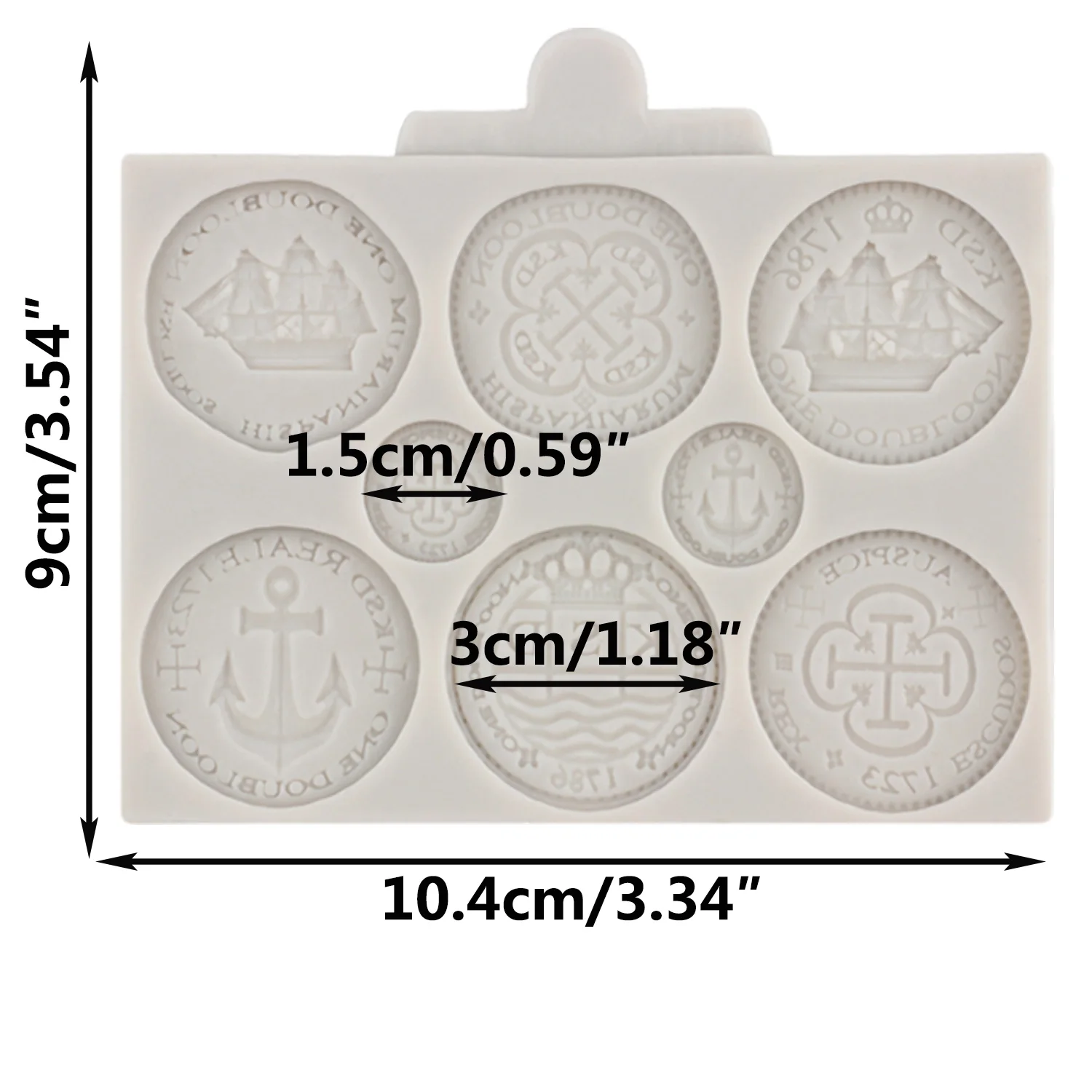 Treasure Coins Silicone Molds Fondant Cake Decorating Tools Candy Polymer Clay Chocolate Gumpaste Moulds