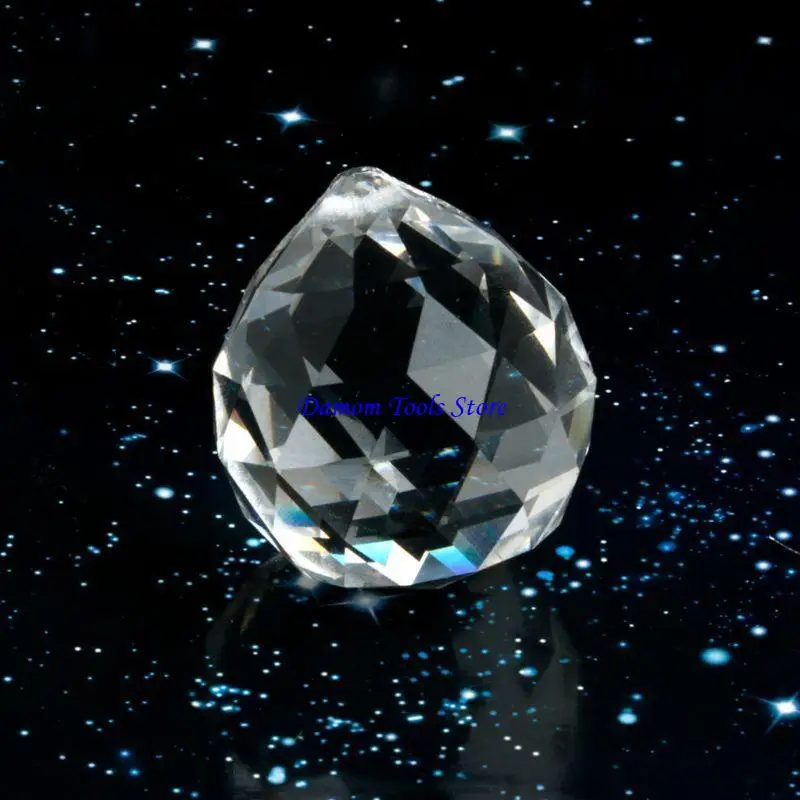 57BE Clear Crystal Lamp Ball Hanging Prism Wedding Decor 20mm