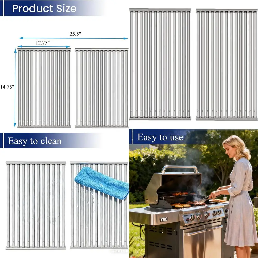

Stainless Steel Grill Grates, 2-Pack for TEC Gas Patio II & Sterling II Grills