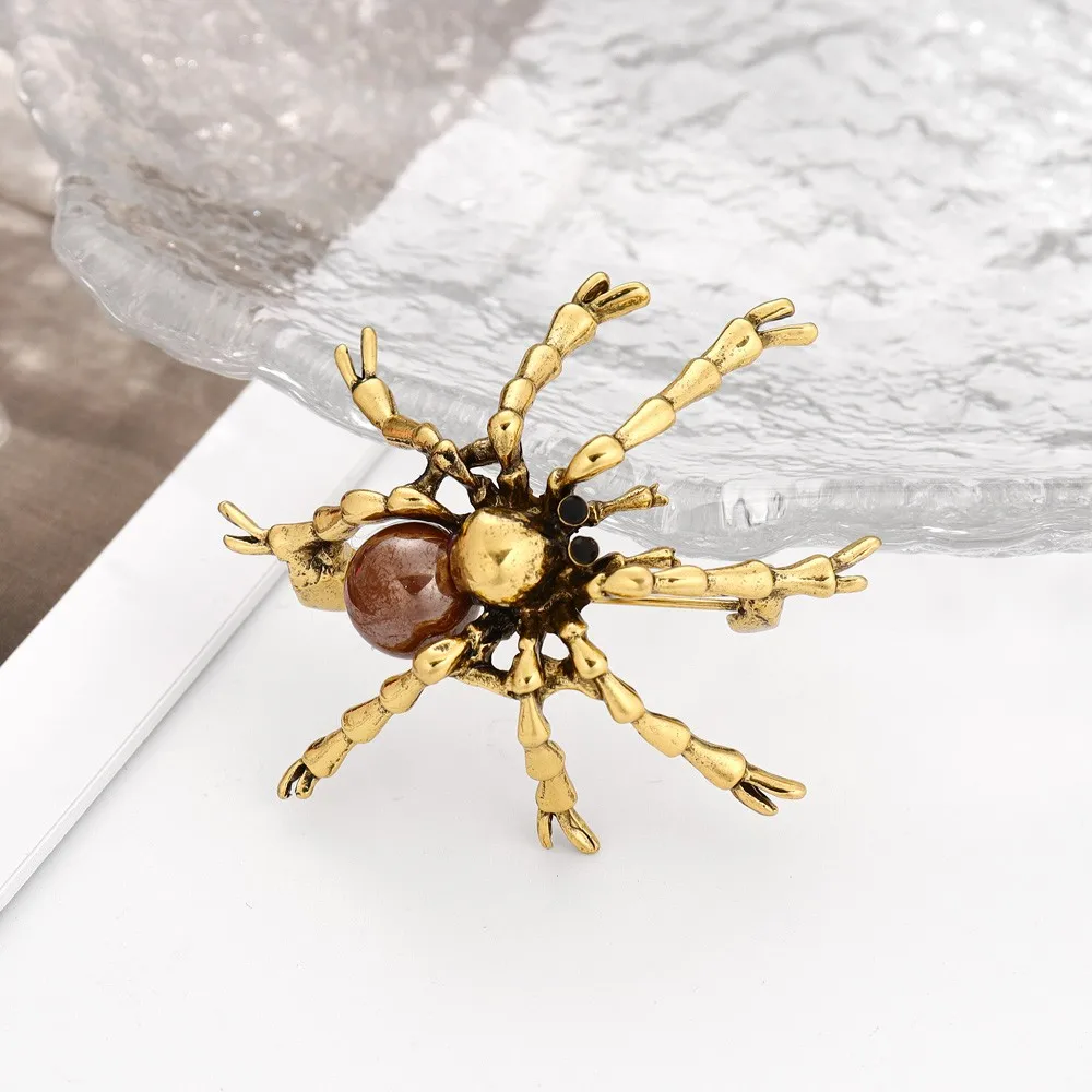 Vintage Delicate Eight-Legged Spider Brooch Charm Women\'s Brooch Fashion New Party Jewelry Accessories Gift Wholesale