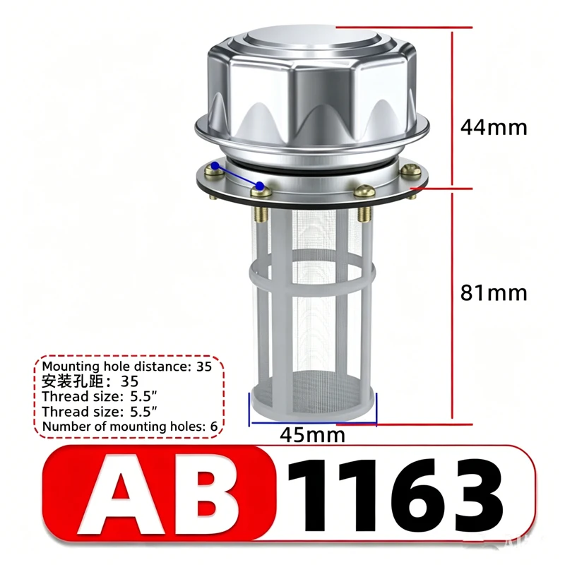 Hydraulic air filter EF1-25, oil filter EF2-32, oil tank filler EF-40, and oil tank cap EF-50