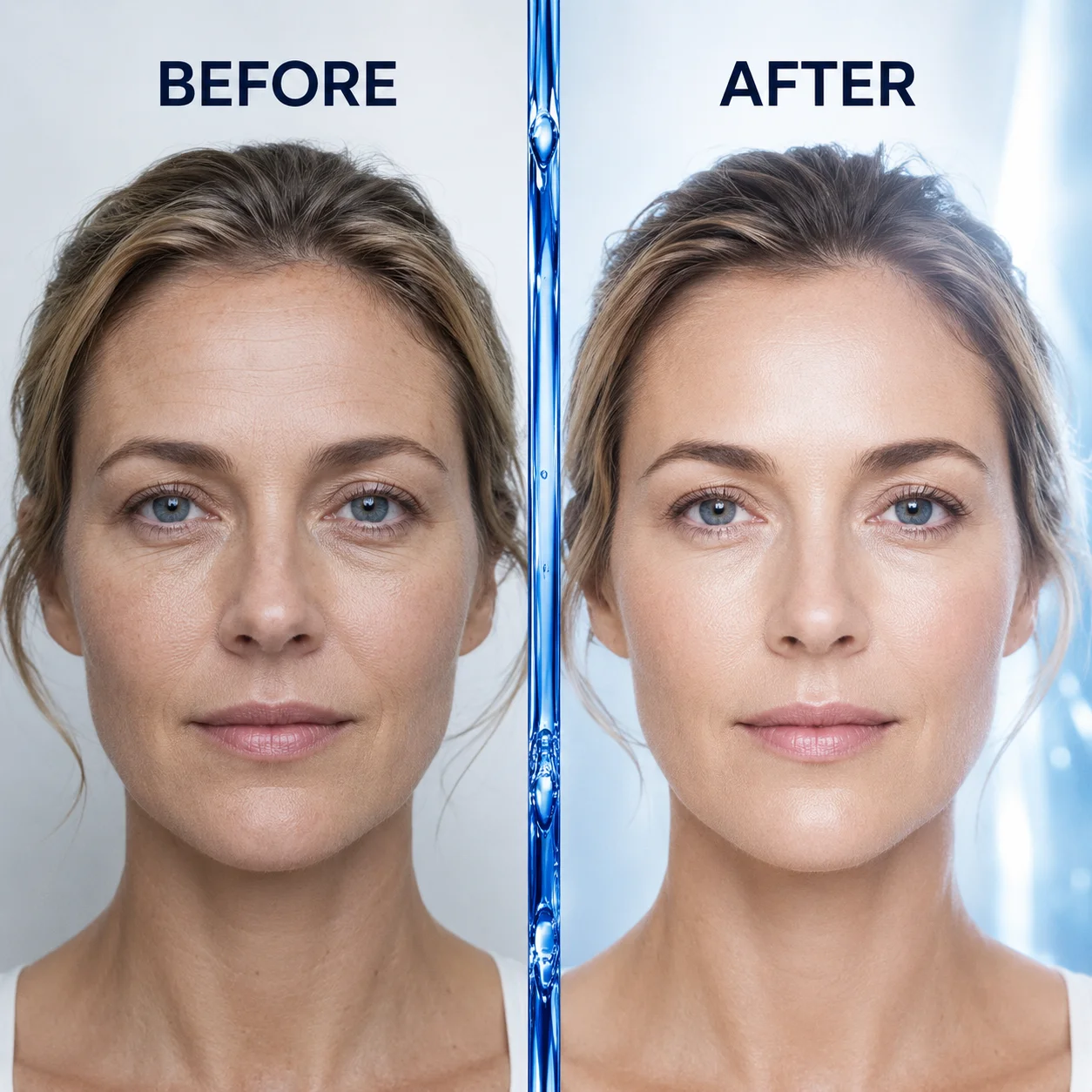 GHK-Cu Copper Peptide Facial Serum, containing copper peptides and hyaluronic acid, powerfully hydrates and firms, improving dry