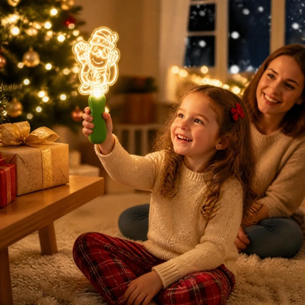 LED Flashing Lights Christmas Wand Toy Built In Music Smooth Plastic Glowing Stick Light Up Handheld LED Light Up Stick