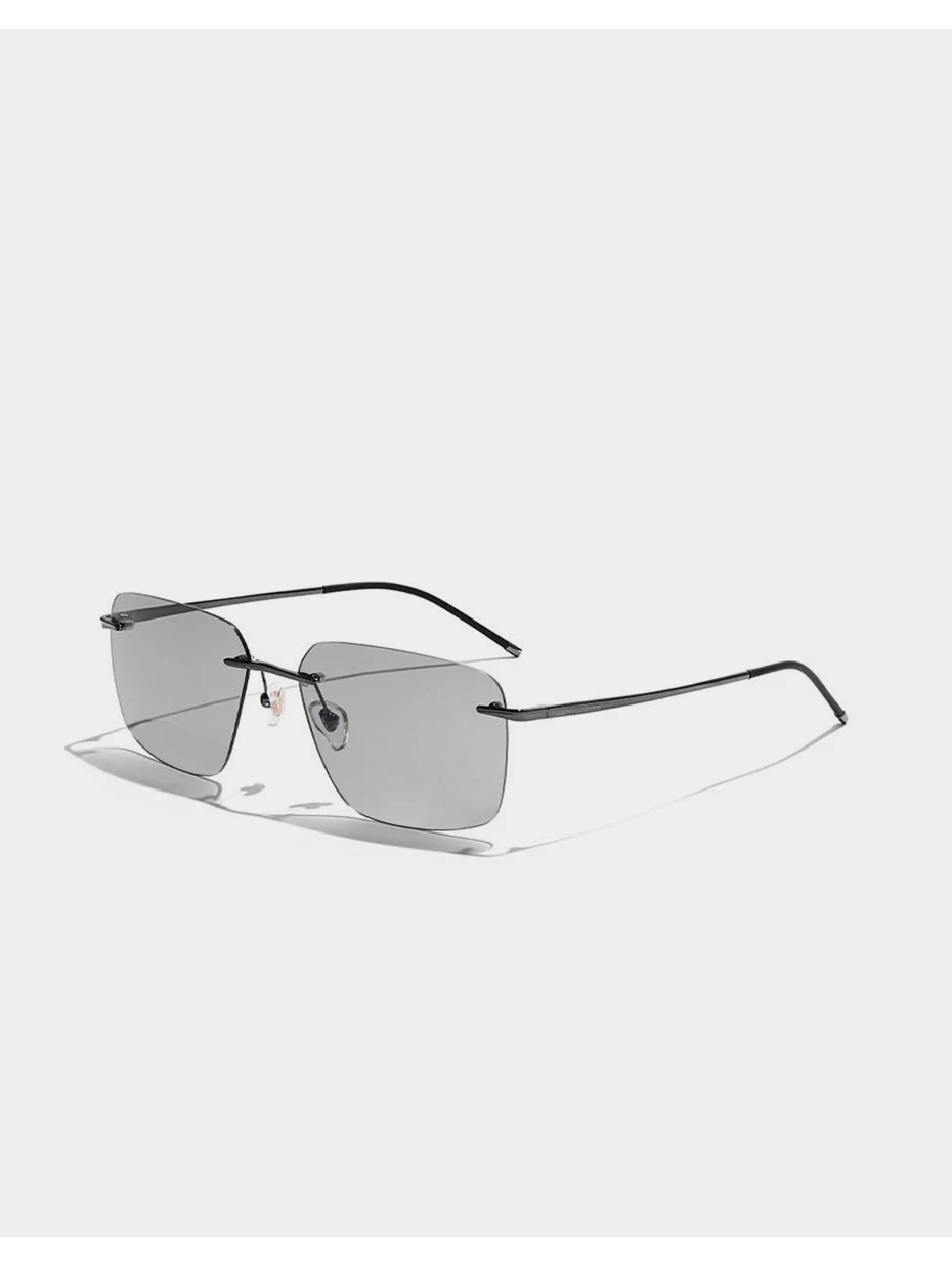CAPONI reines Titan photo chrome Sonnenbrille randlos polarisiert fahren Herren Sonnenbrille ultraleichte UV400 Marken schirme bs28923 – Detail 14