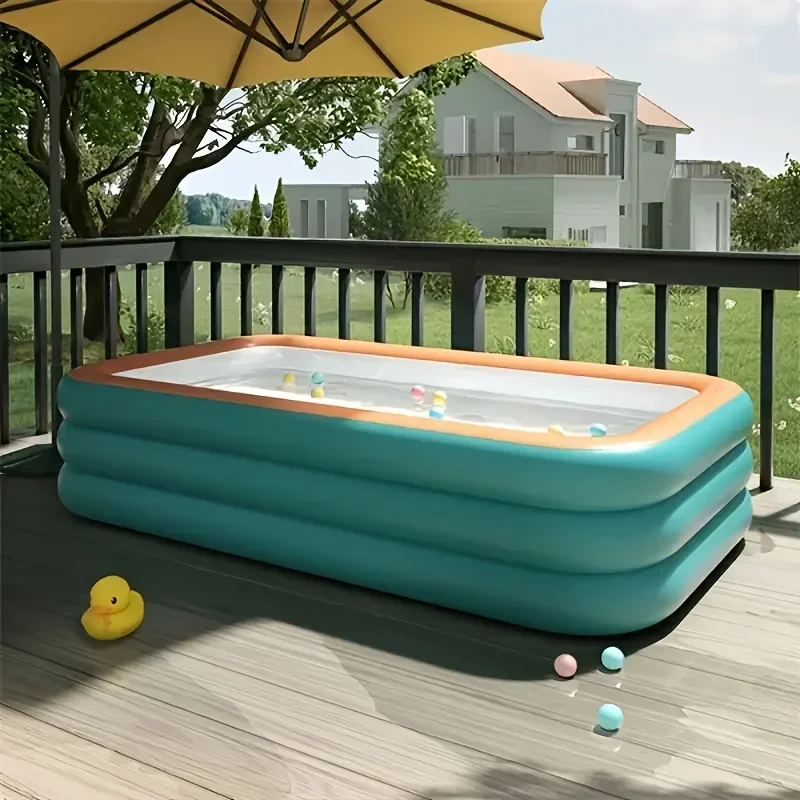 1PC PVC Inflatable Swimming Pool Thickened Square Bathtub Durable Large Home Swimming Pools Summer Water Party Backyard Garden - Image 4