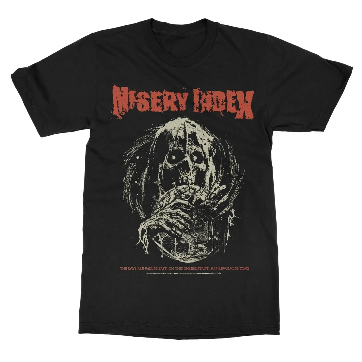 Misery Index Band T‑Shirt,Heirs To Thievery Retro Oil Painting Bloody Figure Artwork,death Metal Album Fan Collectible Unisex Te
