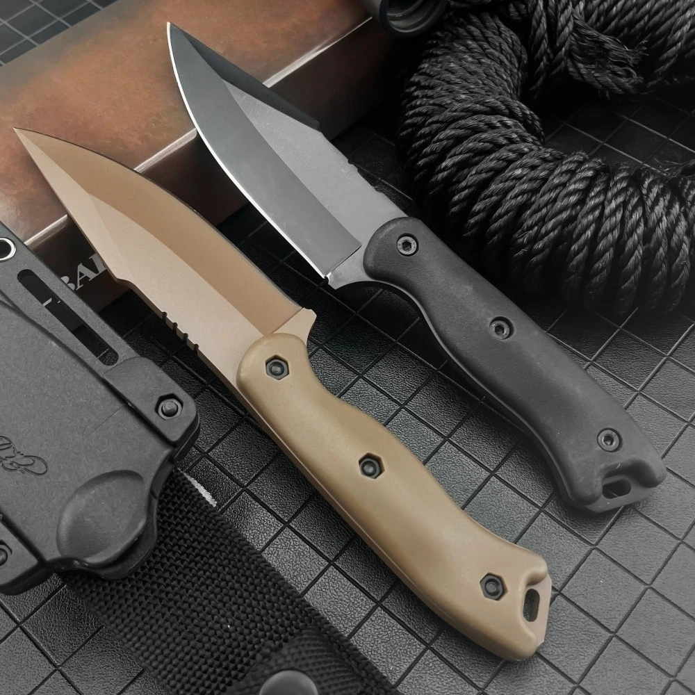 BK18 Fixed-Blade Knife, D2 Blade, Nylon/Fiberglass Handle, Kydex Sheath—Outdoor, Jungle Survival, Hiking, Everyday Carry Tool