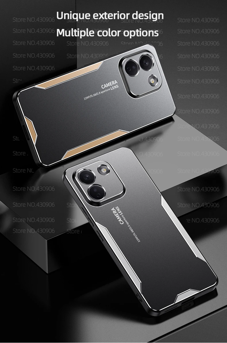 Für Redmi Note 17 Pro Max Hülle aus Metall und Aluminium mit Objektivschutz, Frostschutz und Anti-Fingerabdruck-Funktion, Metall+TPU-Abdeckung – Detail 2