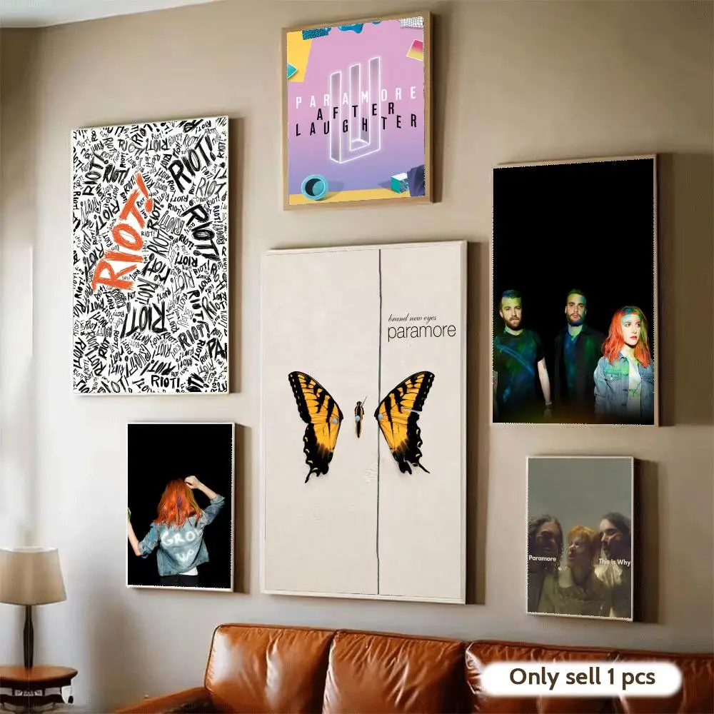 Pop Band P_Paramore Album Poster Waterproof Wall Art Sticker for Home Bar Decoration, Self-Adhesive Room Wall Decor Mural