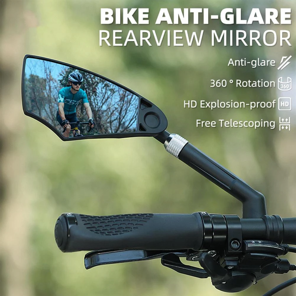 Bicycle Anti-glare Rear View Mirror Bike Mirror Handlebar 360 ° Adjustable Angle Bicycle Mirror for 0-1.97in