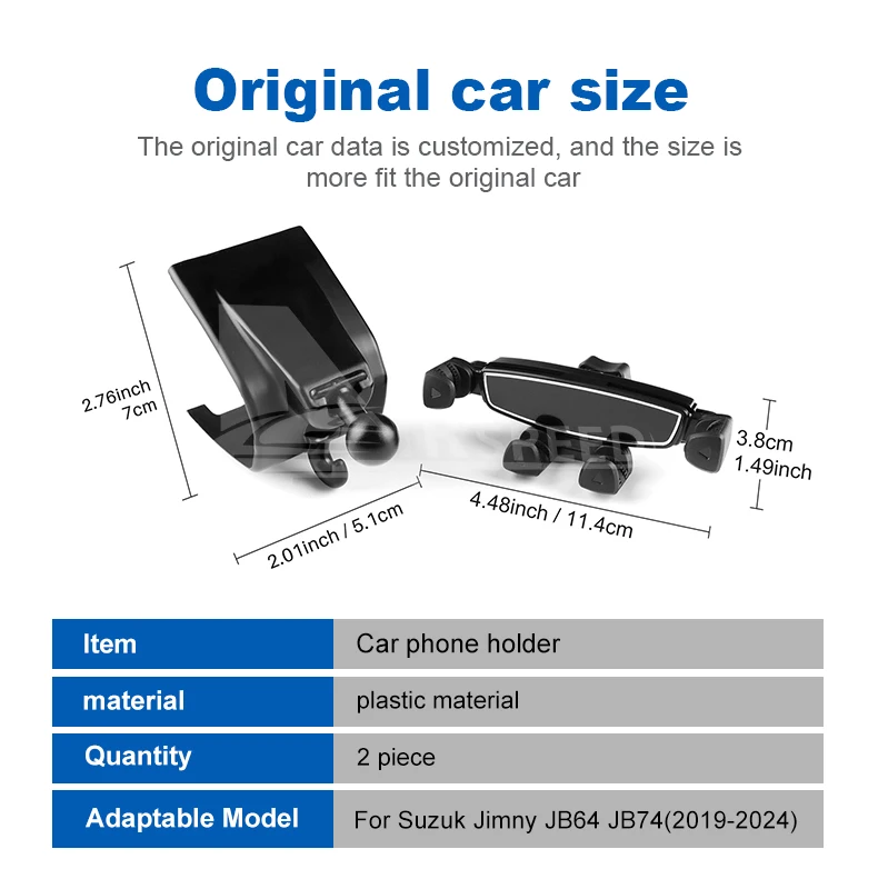 Auto-Handyhalterung für Suzuki Jimny JB64 JB74 2019 2020 2021 2022 2023 2024 2025 Halterung mit Schwerkraft-GPS-Ständer und Magnet – Detail 2