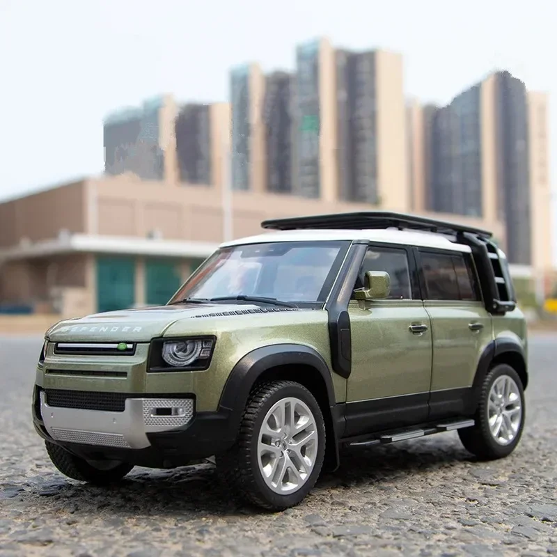 1/18 Alloy Car Model Diecast Metal Toy Off-road Vehicles Car Model Sound Light for Range Rover Defender SUV Simulation Kids Gift