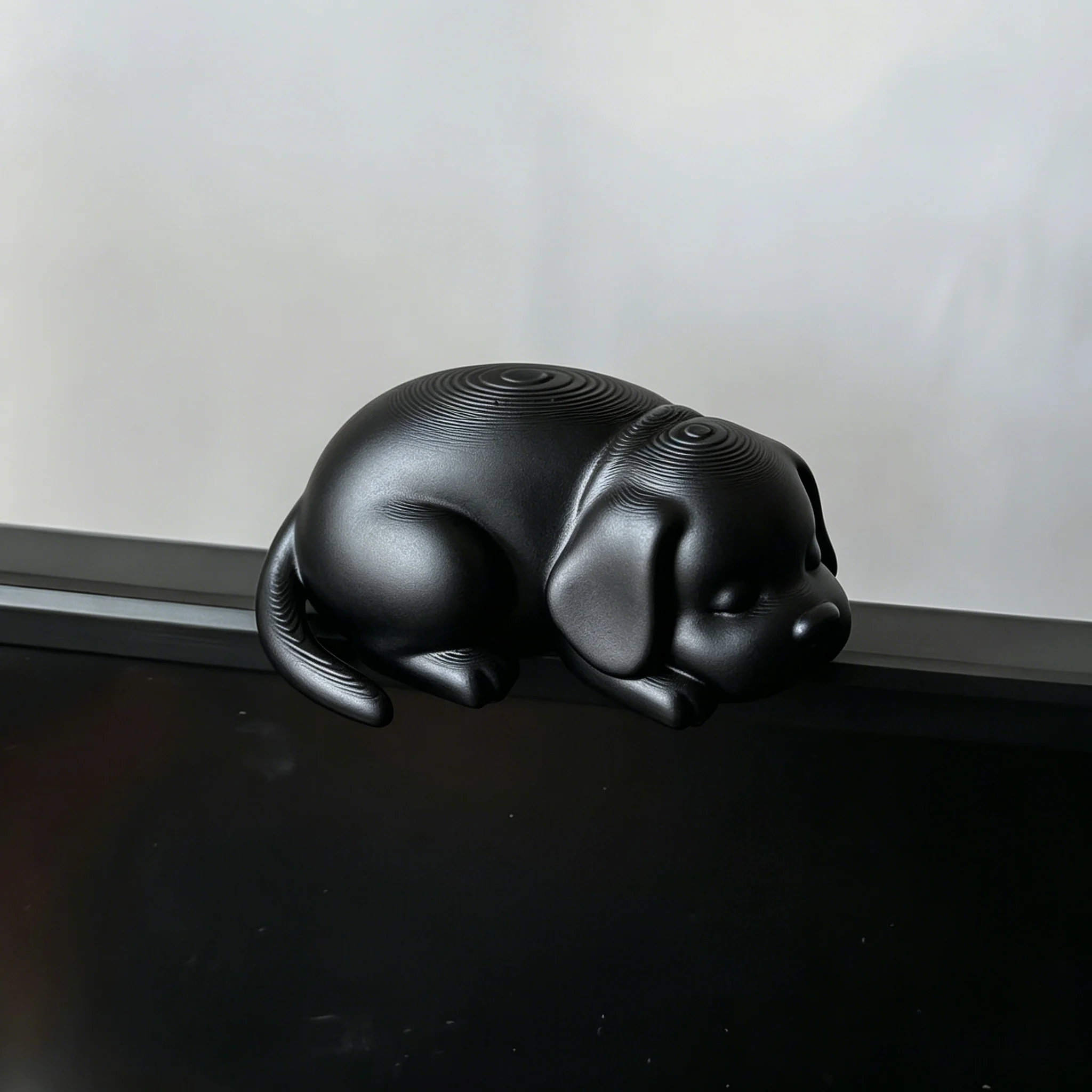 Cute Puppy Statue Ornament Textured Sleeping Puppy Matte Texture Computer Screen Decor for Desktop Computers Desks Bookshelf