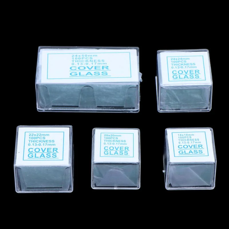100Pcs Transparent Square Rectangle Glass Slides Coverslips Coverslides For Microscope Optical Instrument Microscope Cover〔YY24〕