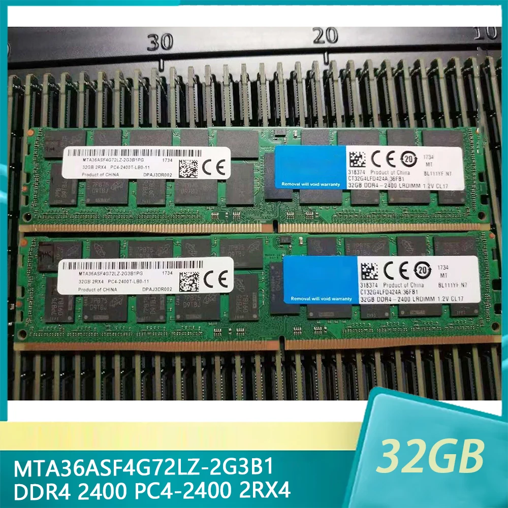 

1Pcs MTA36ASF4G72LZ-2G3B1 32GB For MT RAM 32G DDR4 2400 PC4-2400 2RX4 ECC LRDIMM Memory