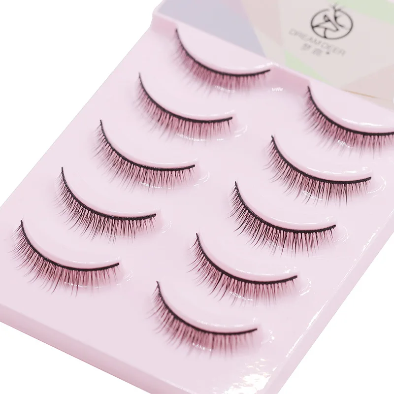 Menglu False Eyelashes Natural Short Hard Band Support Double Eyelid C Curve Natural False Eyelashes  R-3