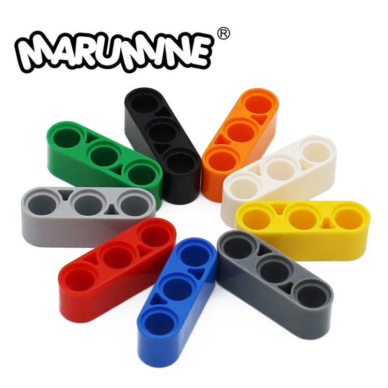 

MARUMINE 50PCS MOC 1x3 Thick Connecting Rod Technology Construction Model Kit Assembly Mechanical Brick Accessories Christmas