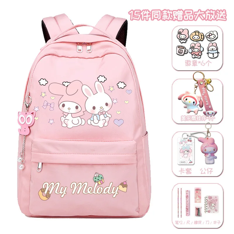 

Новый школьный ранец Sanrio Cinnamoroll Babycinnamoroll, милый школьный ранец с мультяшным рисунком, вместительный Легкий Повседневный рюкзак на плечо