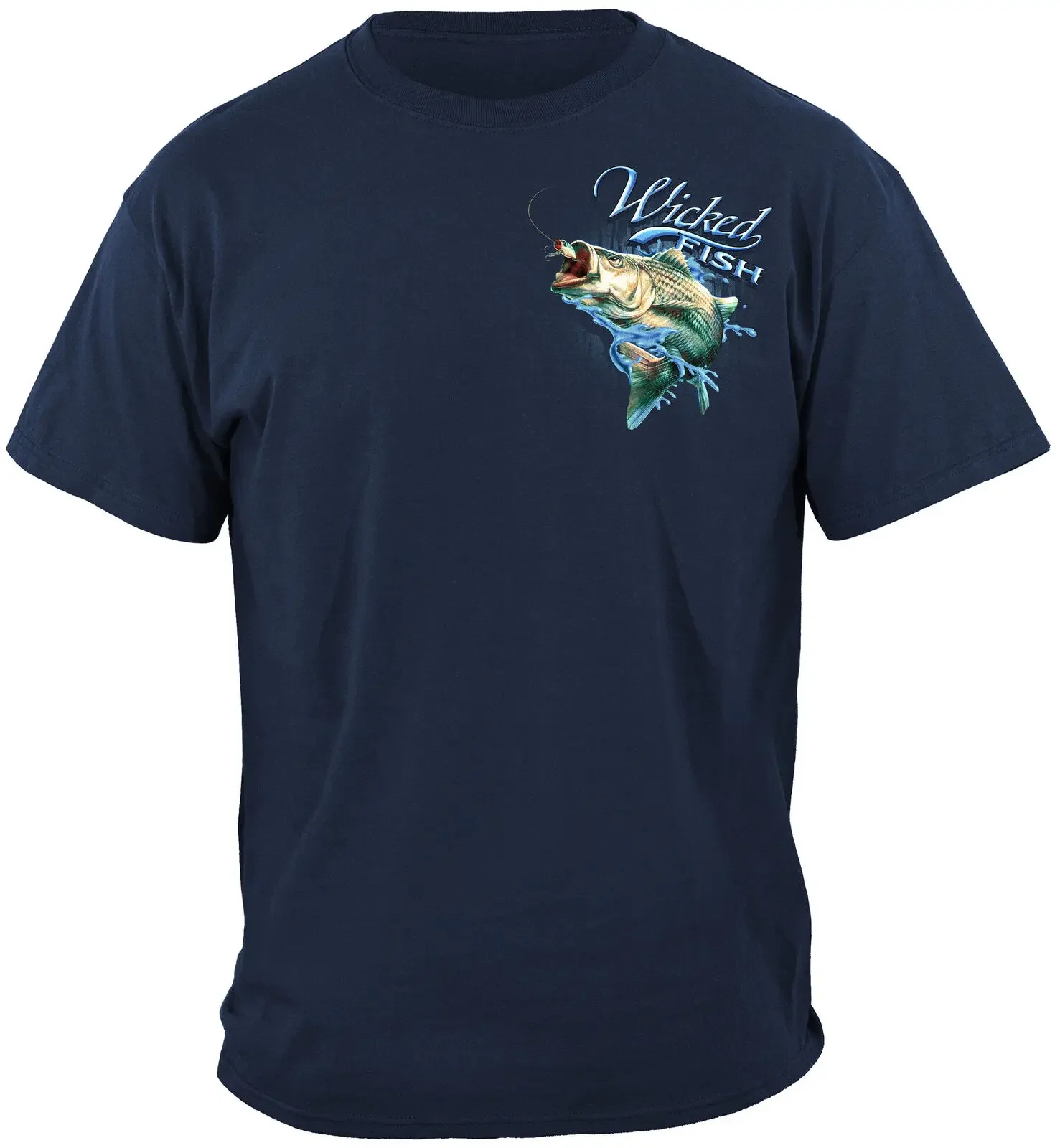 Striped Bass with Popper Air Born. Fashion Fishing Angler Gift T-Shirt. Summer Cotton Short Sleeve