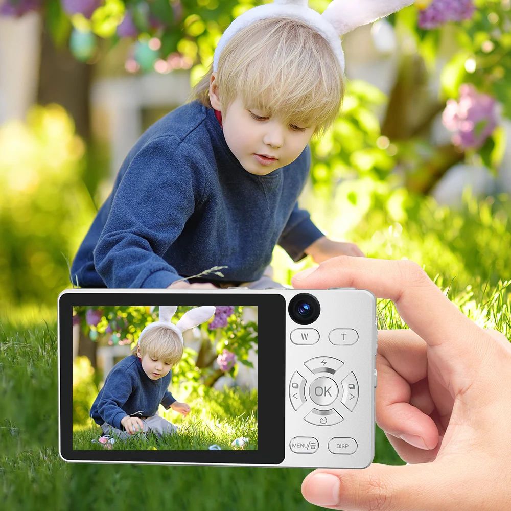 كاميرا Vandlion A61 4K الرقمية بدقة 64 ميجابكسل لالتقاط الصور بتركيز تلقائي ومرشحات متعددة تدعم شاشة LCD ملونة للمؤقت الذاتي 2.8 بوصة