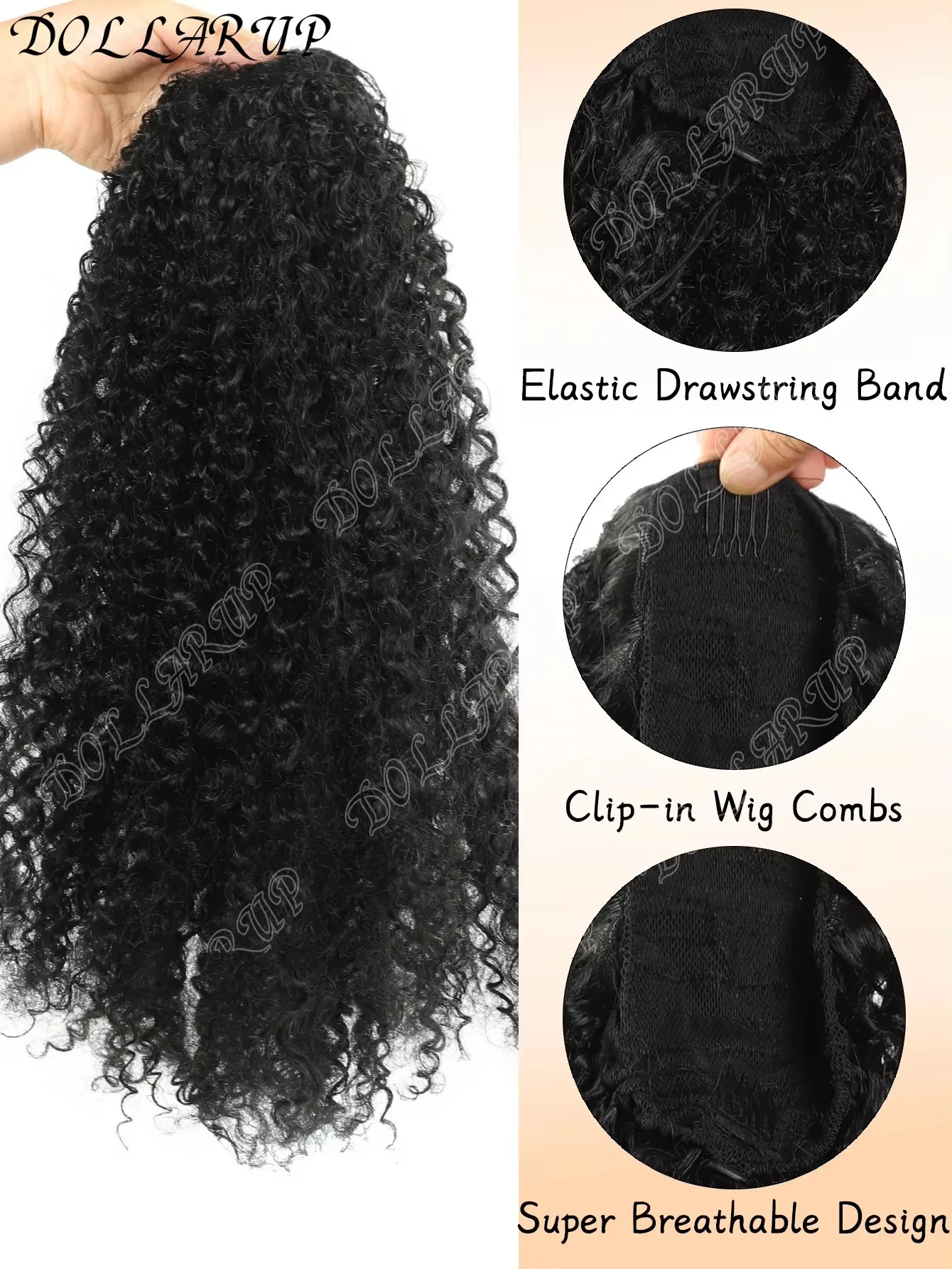 Jkl sintético curto afro kinky encaracolado rabo de cavalo pedaço de cabelo para afro-americano extensão rabo de cavalo afro kinky encaracolado rabo de cavalo