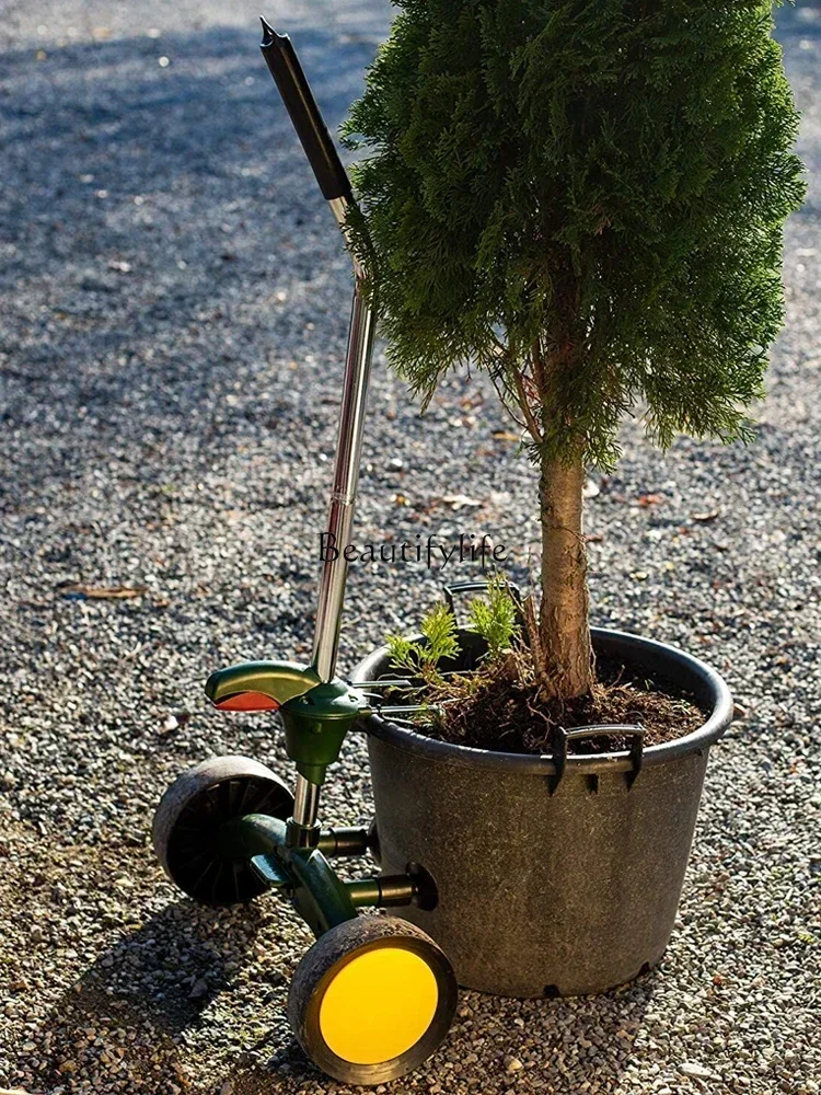 yj15 *Large Flower Pot Trolley Single Carrying Gardening Potted Flowers Green Plant Flower Pot Carrying Artifact