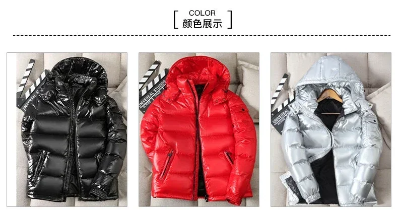 Men Windproof Down Jacket Down Jackets High Quality Coat Fashion Winter Warm Thick Brand Fashion Thickened Parkas Glossy Coats