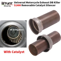 50.8mm Removable DB Killer Universal Motorcycle Exhaust Escape Moto Mesh Catalyst Damper Silencer Muffler Arrester Dit Bike