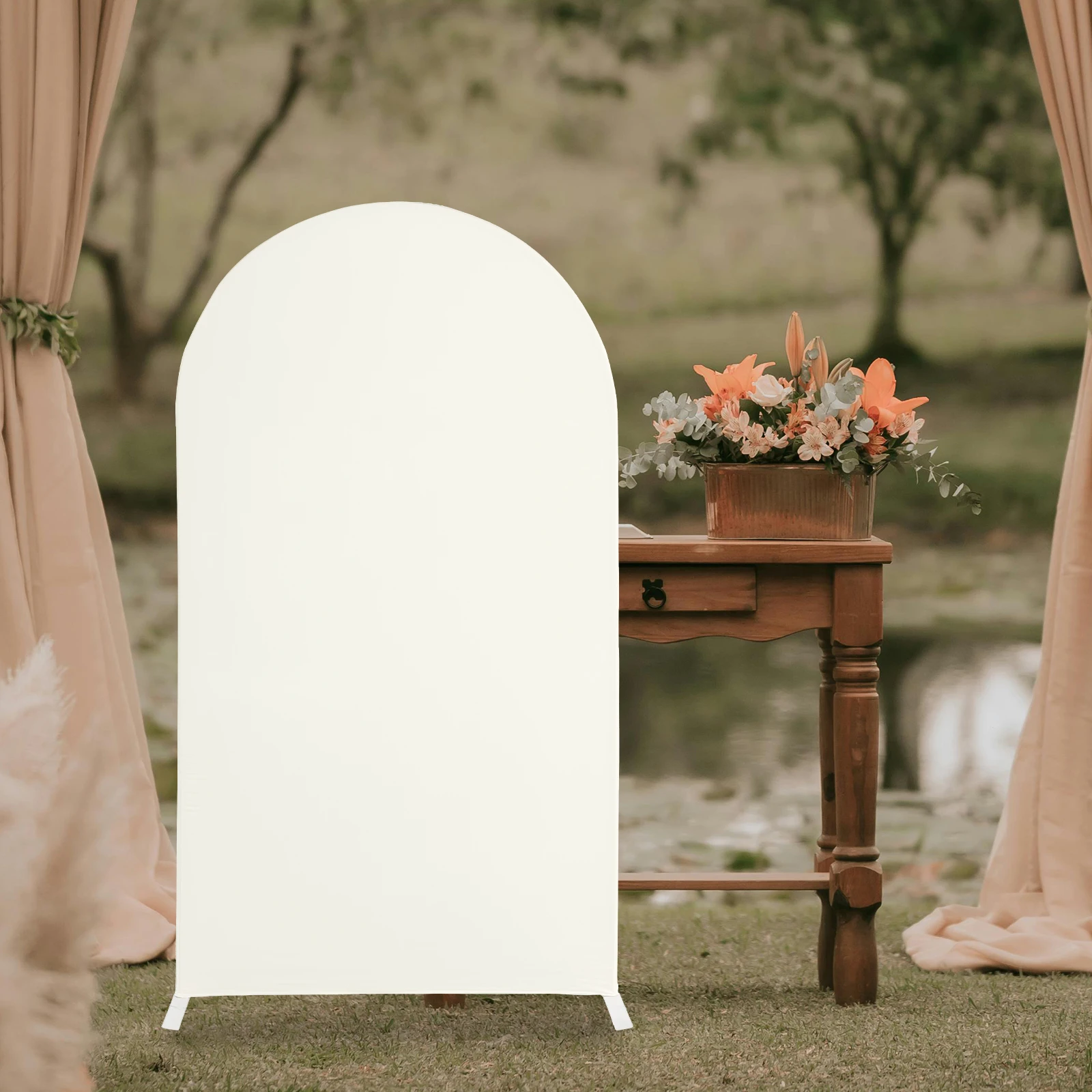 

Stretchy Arch Cover Backdrop for Ceremony Wedding Round Top Slipcover Elastic Polyester Arch Support Baby Shower