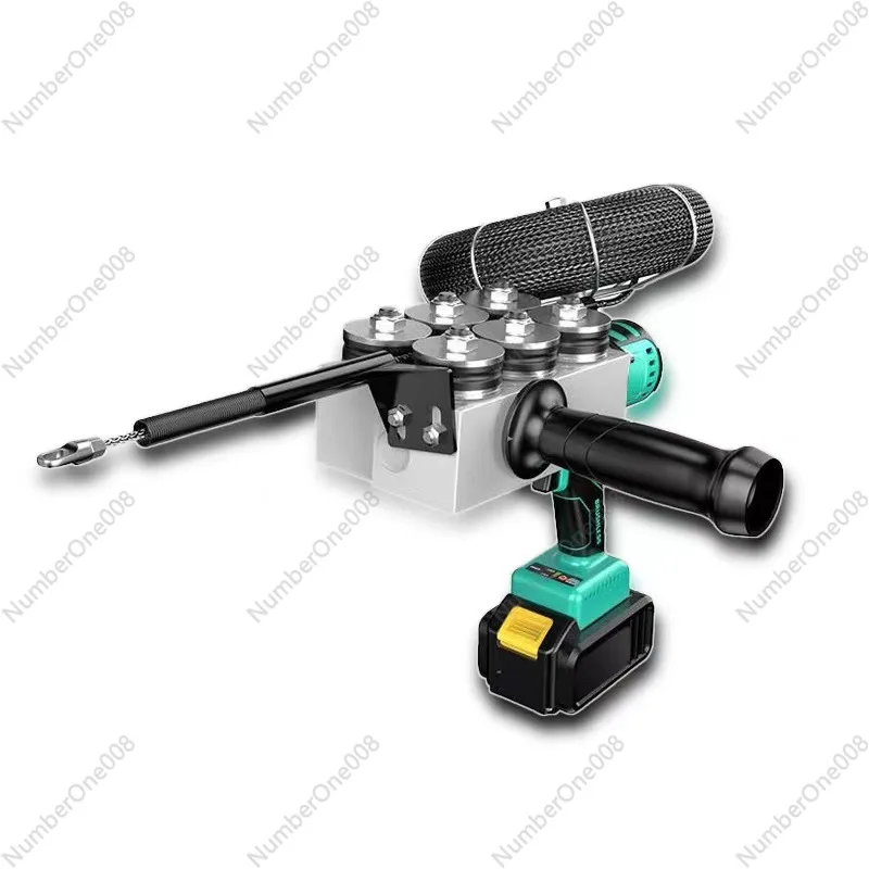 

Lithium Battery Electric Wire Threading Machine Automatic Cable Puller for Concealed Pipes 160LBS Pulling Force 6x90° Bends