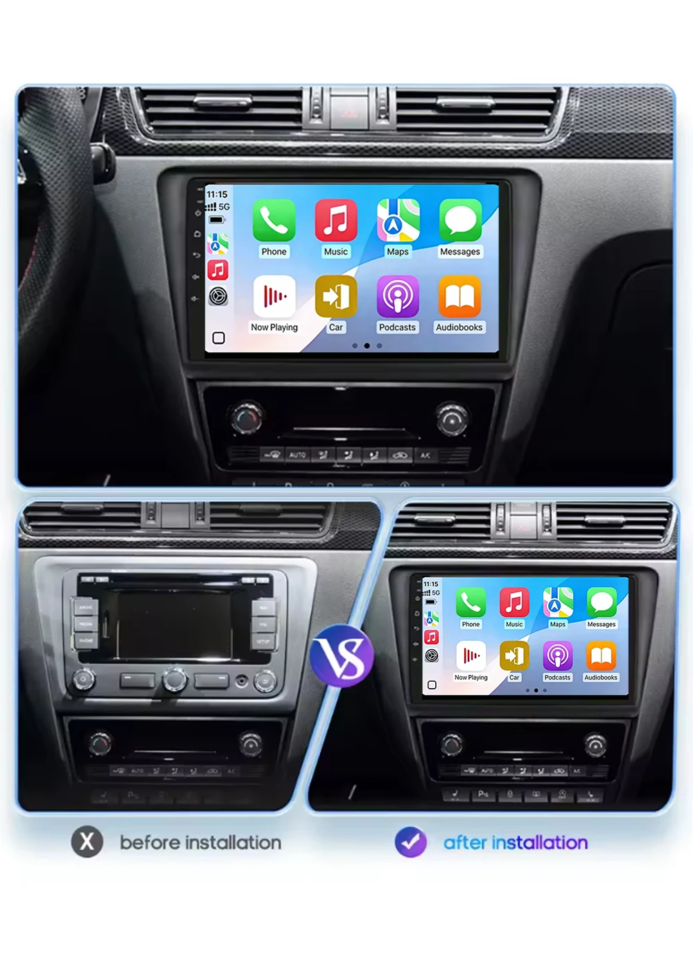 For VW Skoda Rapid 2013 2014 2015 2016 2017 2018 2019 Android 16 Radio GPS Multimedia For Seat Toledo 2015-2018 CarPlay RDS WIFI
