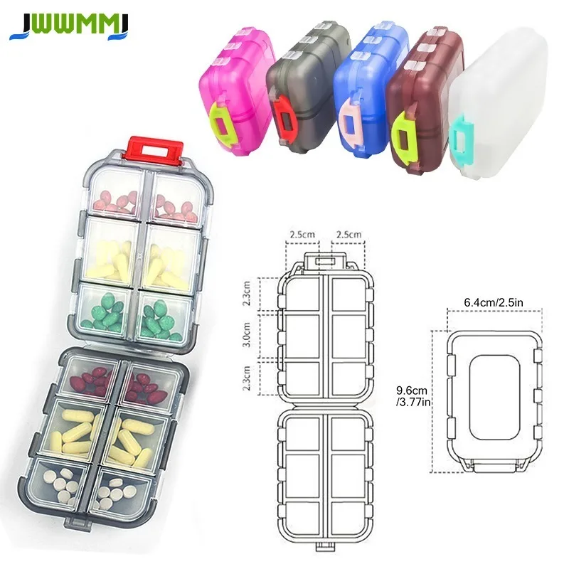 1Pcs Travel Pill Organizer Capacity Pill Box for Purse,Travel Medcine Storage Organizer Case for Daily Vitamins,Supplement