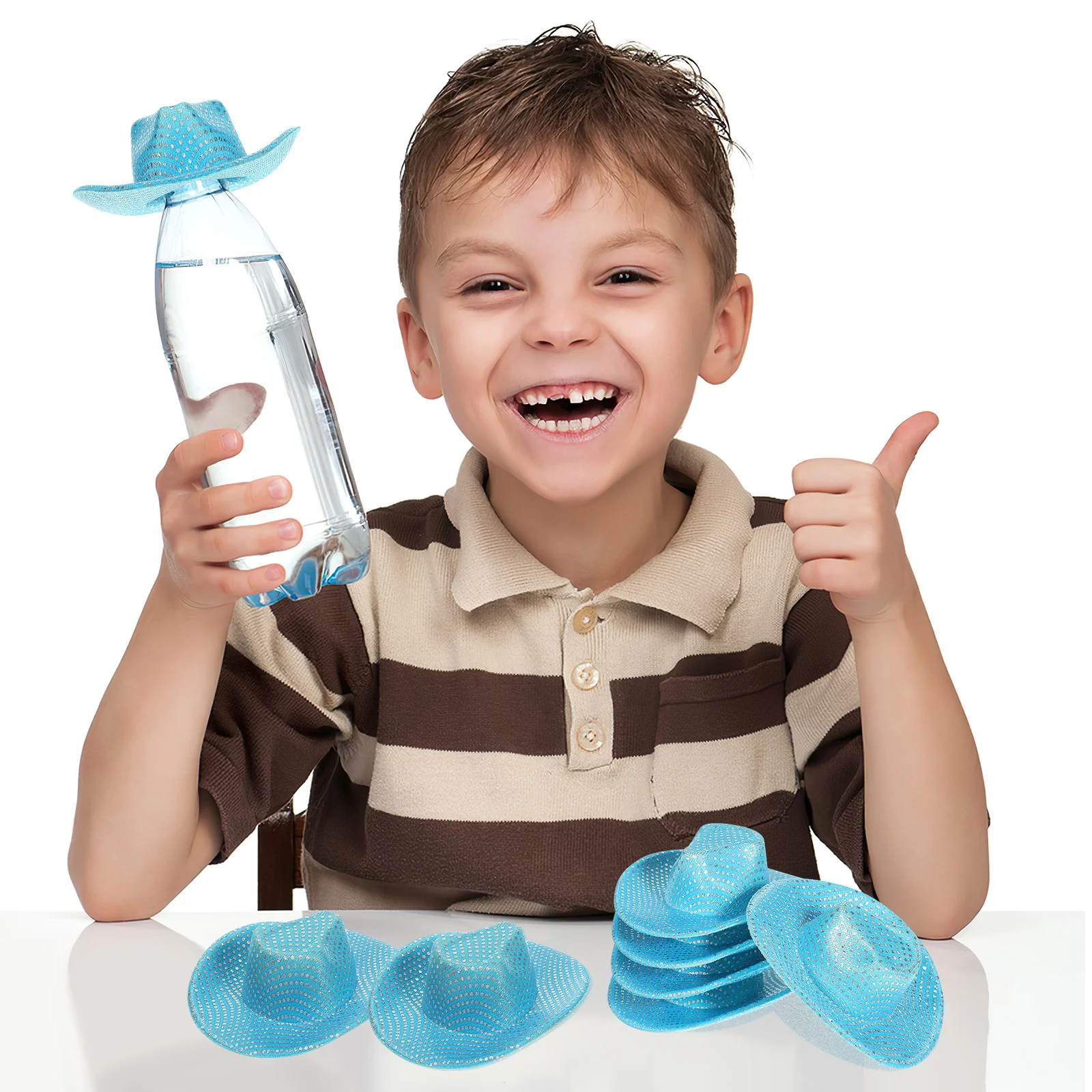 12 шт., мини-блестящие шляпы-ковбойки, ослепительные принадлежности для вечеринок в стиле вестерн для рукоделия и топперы для бутылок вина, крошечные колпачки для дискотек