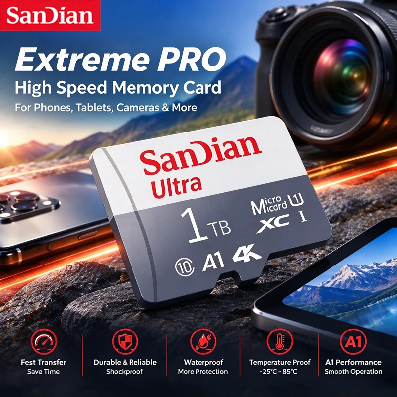 512GB Micro TF SD Memory Card 1TB Cartao De Memoria V30 High Performance Flash Storage Card for Action Camera Phone Tablet UAV