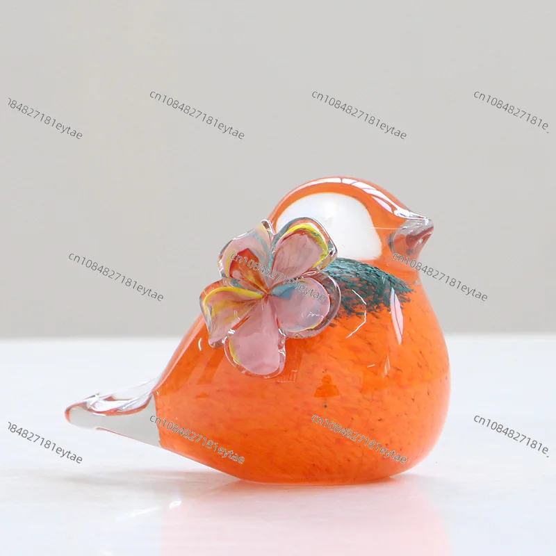 Blown colored glazed bird ornament countertop glass ornament wedding housewarming graduation gift model room furnishings