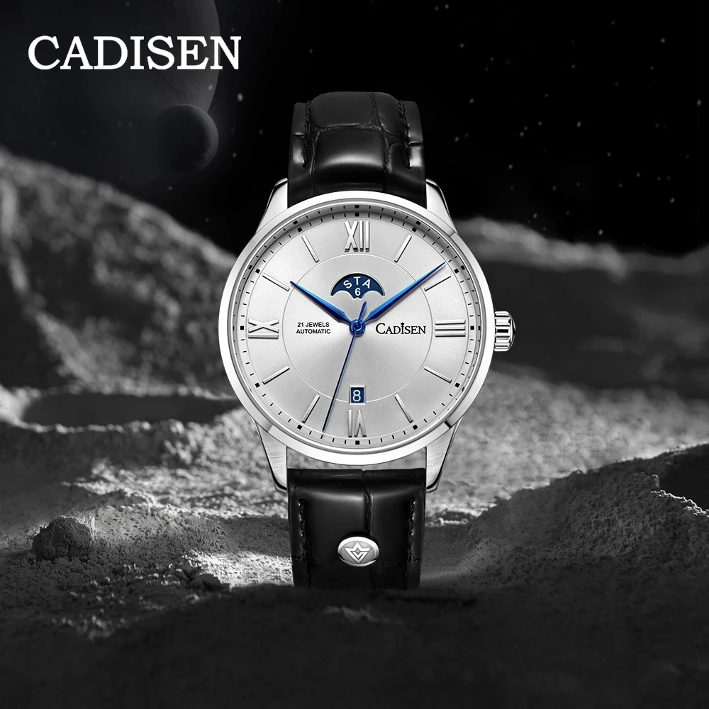 

CADISEN Watch Men Automatic Mechanical Top Brand Luxury Watches Business Waterproof MIYOTA 8205 Movement Leather Mens Wristwatch