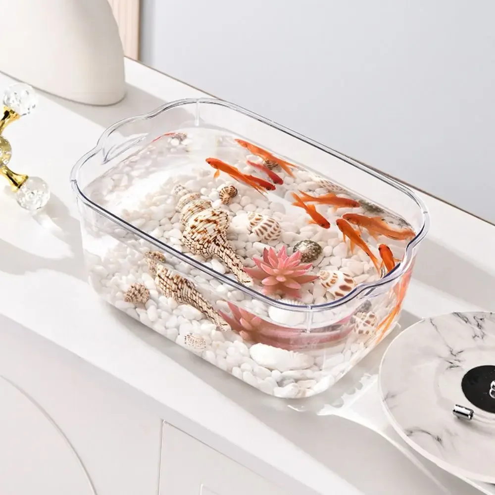 

Fall Prevention Explosion-proof Plastic Fish Tank Transparent Water Plant Tank Mobile Small Fish Tank PET Fish Tanks