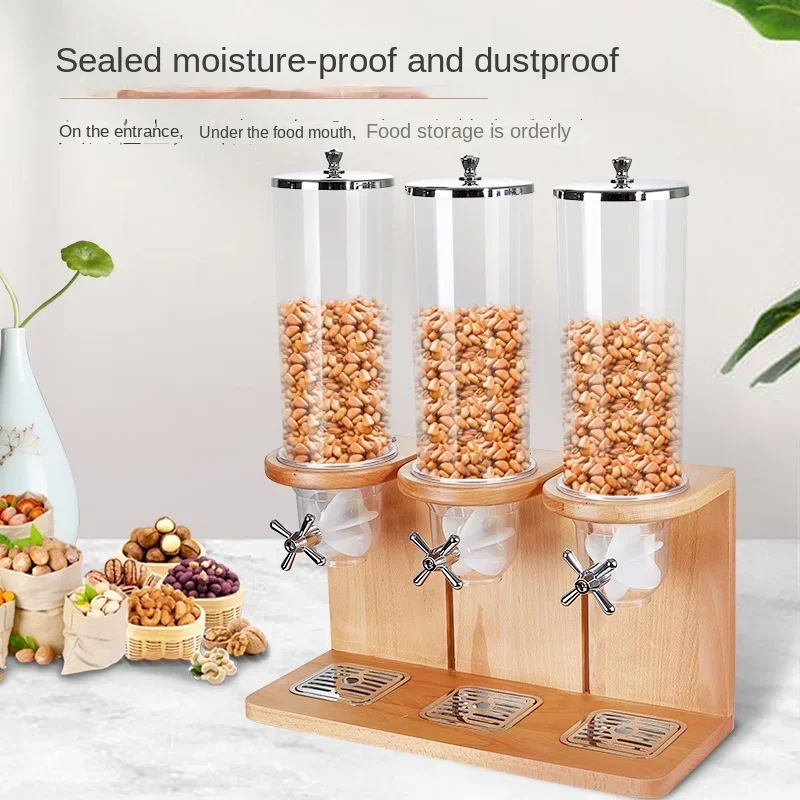 Double-Headed Oat Dispenser Cereal Dispenser Grain Dispenser Cereals Storage Jar Buffet Wheat Machine