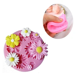 3D Silicone Chrysanthemum Sunflower Flowers Chocolate Party Cake Decoration DIY Sunflower Baking Tools Fondant Mold for Kitchen