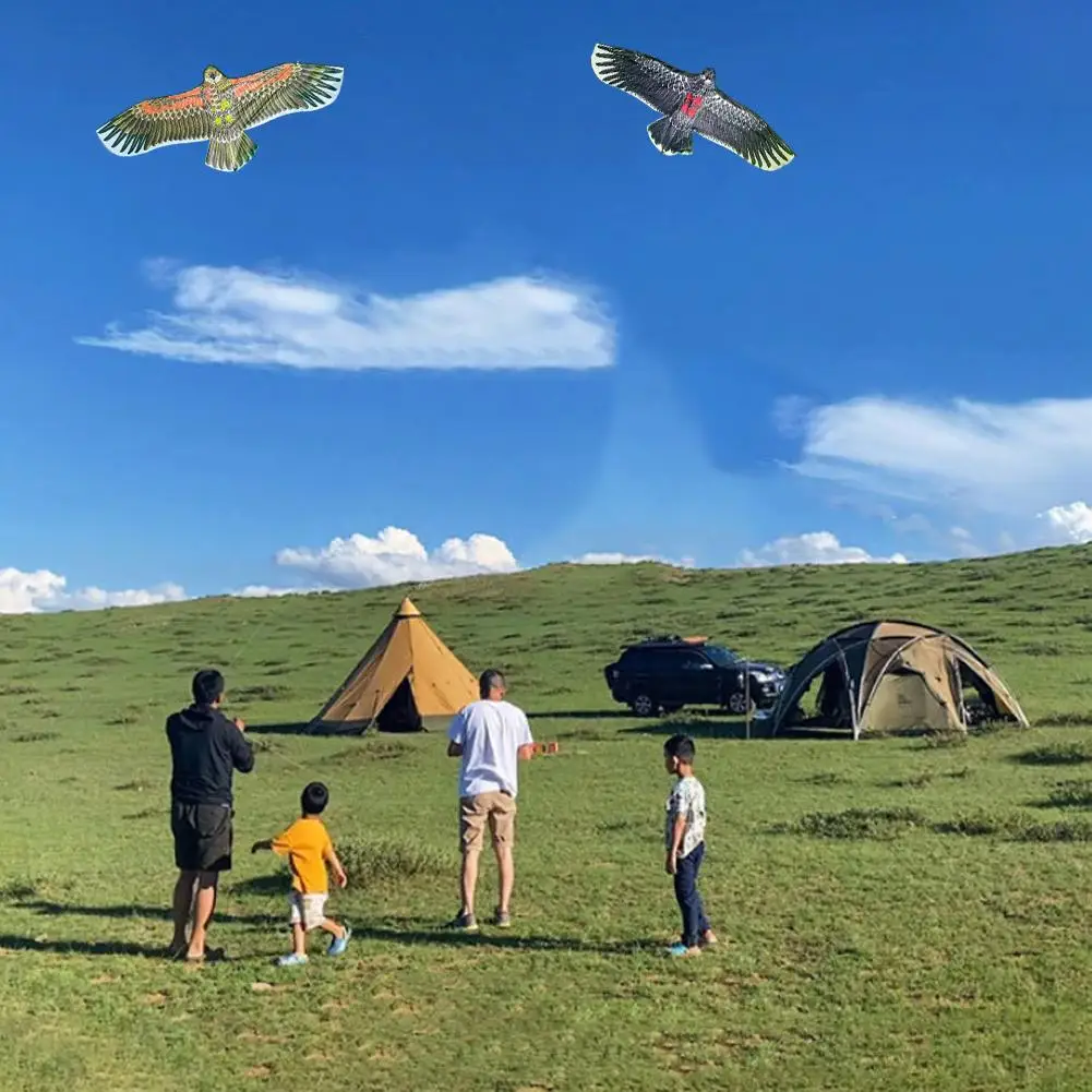 5 uds. Cometa de águila con línea de cometa de 30 metros, cometas de pájaro volador de águila grande, regalo para niños, viajes familiares, jardín, deportes al aire libre, juguete DIY