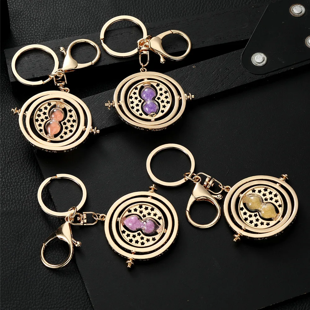 Creative Hourglass Time Alloy Keychain Time Converter Men's and Women's Bag Pendant Jewelry Decoration Accessories Friends Gift