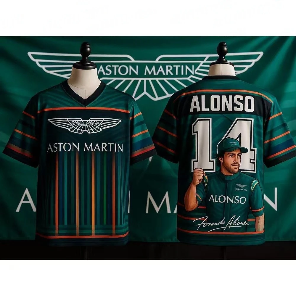 

Aston Martin 2026 T-Shirt Fernando Alonso No. 14 T Shirt Spanish Racers Team Racing Suit Quick Drying Classic Retro Edition