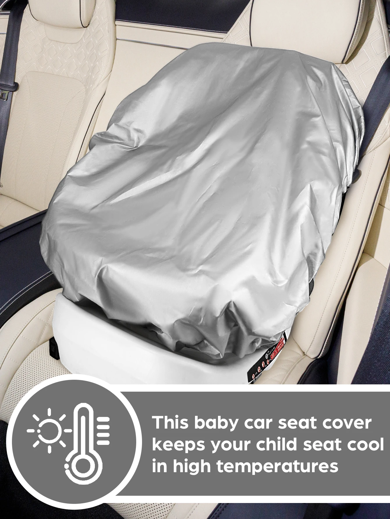 Universal baby car seat sun shade cover — UV & heat protection 3