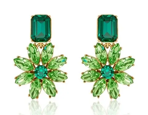 European and American Fashion Light Luxury Fresh Flower Earrings Four Colors