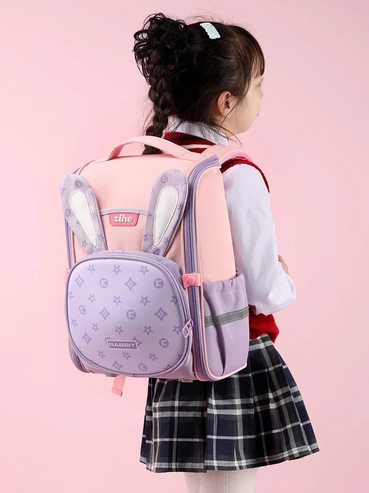 Mochila escolar Kawaii para niños y niñas, Bolsa Escolar de conejo bonito para la escuela secundaria primaria