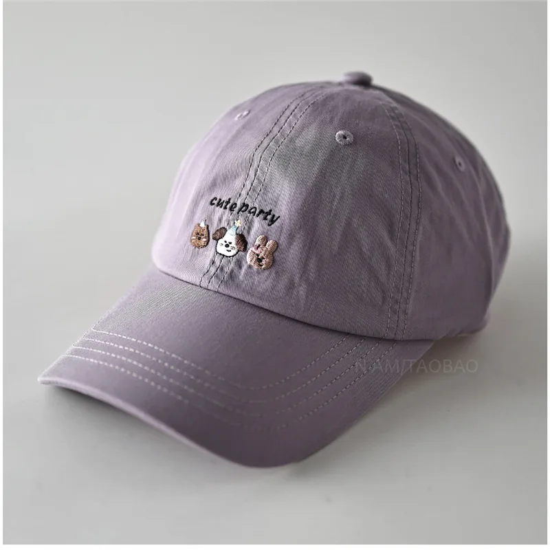 Cartoon Embroidery Cotton Baseball Cap Unisex Cute Unstructured Dad Hats for Women and Men Casual Wear